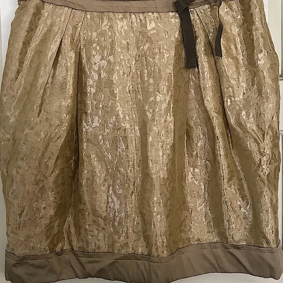 Philosophy Di Alberta Ferretti Gold Brocade Skirt - Picture 2 of 9